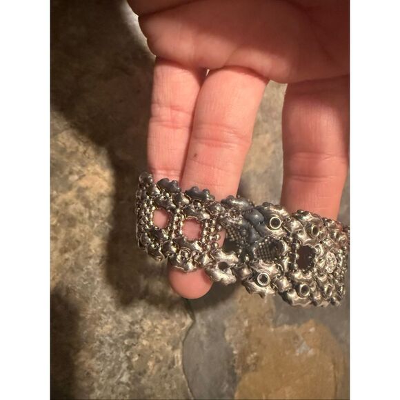 SG Sergio Gutierrez Silver Liquid Metal Mesh Chocker Necklace Fashion Jewelry - Picture 4 of 4